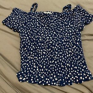 Off the shoulder floral crop top